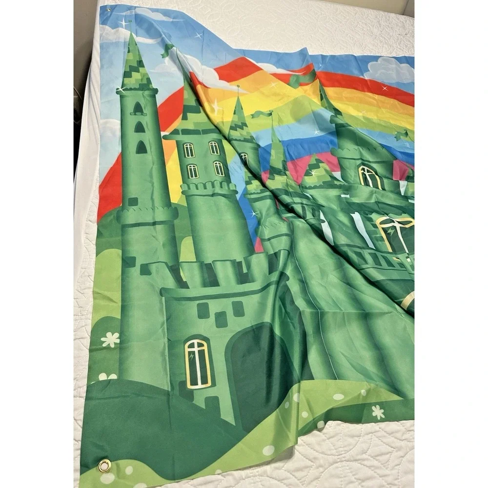 Rainbow In Sky over the Emerald City Polyester Backdrop   68